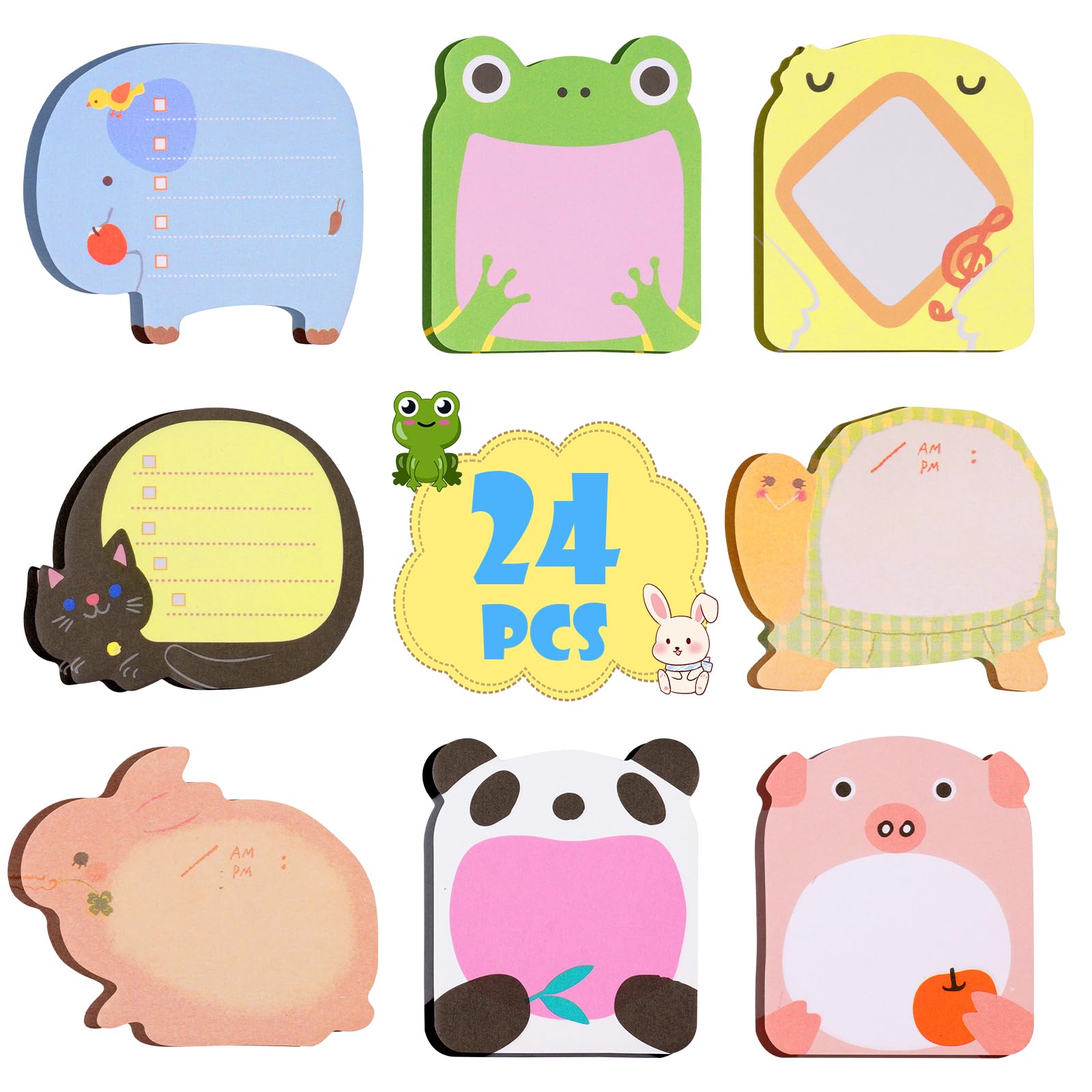 OFFCUP Cute Animal Sticky Notes - 480pcs Pack for Party Bags, School, Office, Gifts