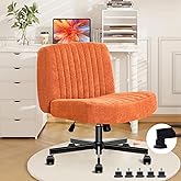 shipborne Convertible Base Criss Cross Chair with Pocket Springs & Thicker and Wider Cushions, Armless Legged Office Chair Re
