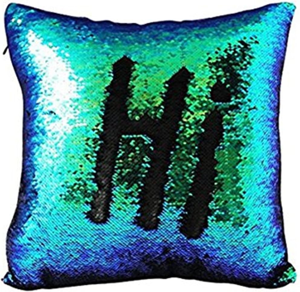 SNMY Cushion Glitter Sequins Pillow Case Cafe Home Cushion Cover (black green)
