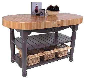 Amazon Com American Heritage Harvest Kitchen Island With Butcher Block Top Base Finish Basil Green Home Improvement