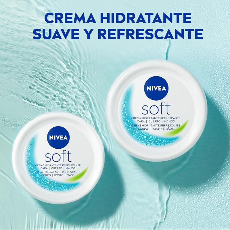 Soft (1 x 375 ml), crema multiusos con aceite de jojoba y vitamina E, crema hidratante intensiva para el cuidado de la piel de cara, cuerpo y manos, sin parabenos