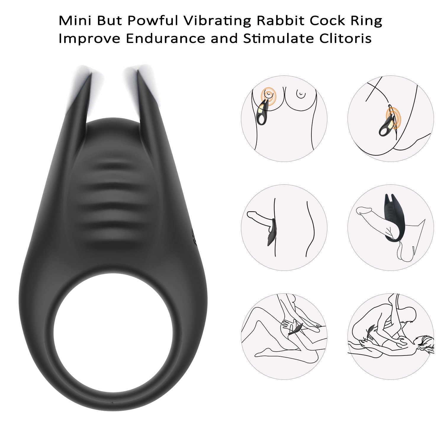 Penisring Vibratoren Silikon, James Love Cockring 10 Modi Vibration mit Mini Rabbit Vibratoren für sie Klitorisstimulator,100% Wasserdicht und Aufladbar, Perfekt Sexspielzeug für Paare, Sie und Ihn, Neues Jahr An,Valentinstag Geschenk