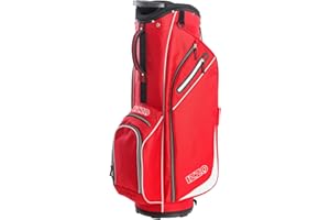 Izzo Golf Izzo Ultra-Lite Cart Golf Bag With Single Strap & Exclusive Features, Red, 35’’ x 14’’ x 11’’