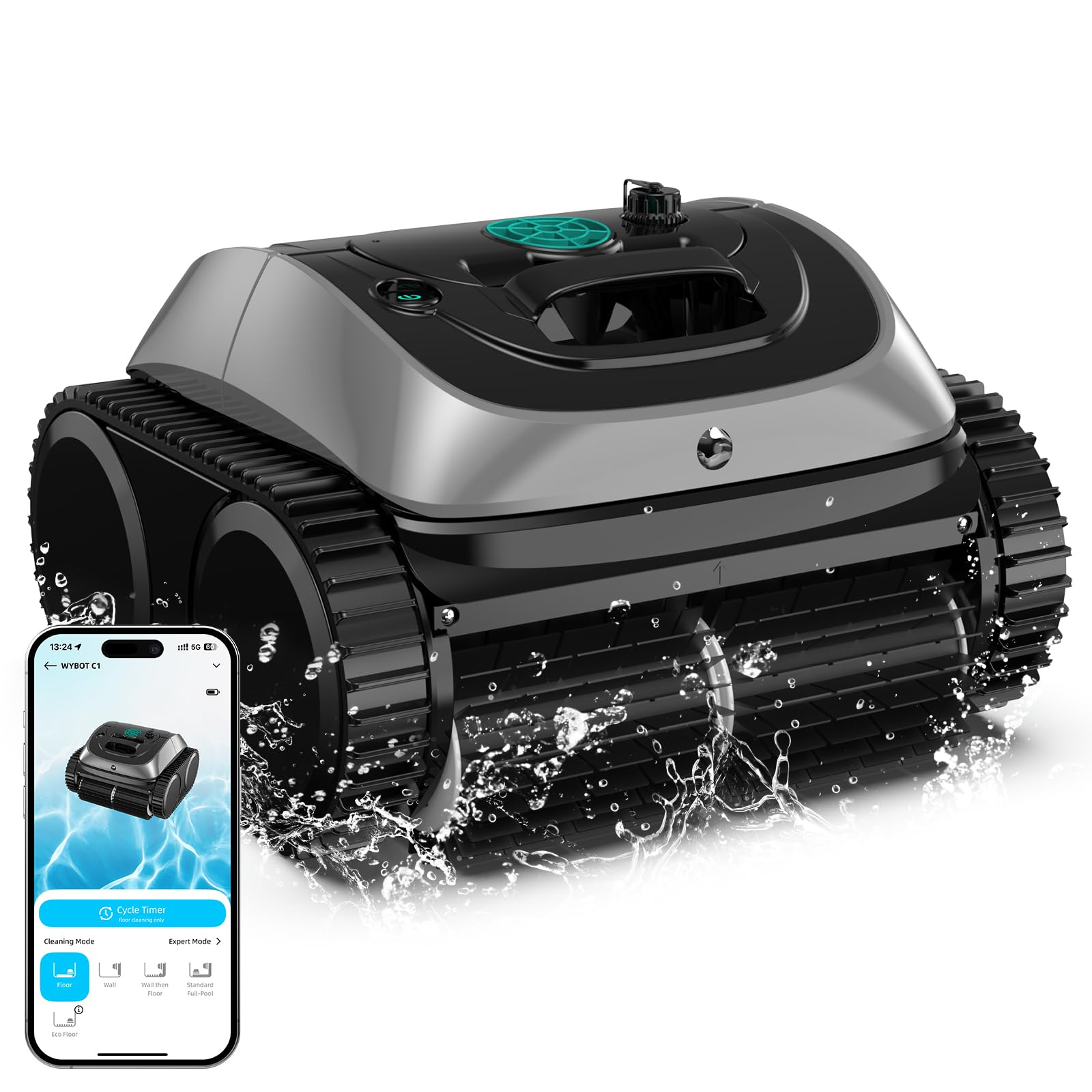 Photo 1 of (2025 Upgrade) WYBOT OS7010C - C1 Pool Robot Vacuum, 4-in-1 Cordless Pool Cleaner 150min up to 1,614 Sq,ft, Smart APP Support, Auto Wall & Waterline Cleaning, WiFi & Bluetooth Connect