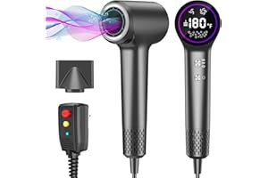 HOTLIFE Hair Dryer,Ionic Hair Dryer for Women/Man，110, 000 RPM Professional HD Display High-Speed Blow Dryer Motor for Fast Drying,400 Million Plasma Low Noise Thermo-Control Hairdryer with Magnetic Nozzle
