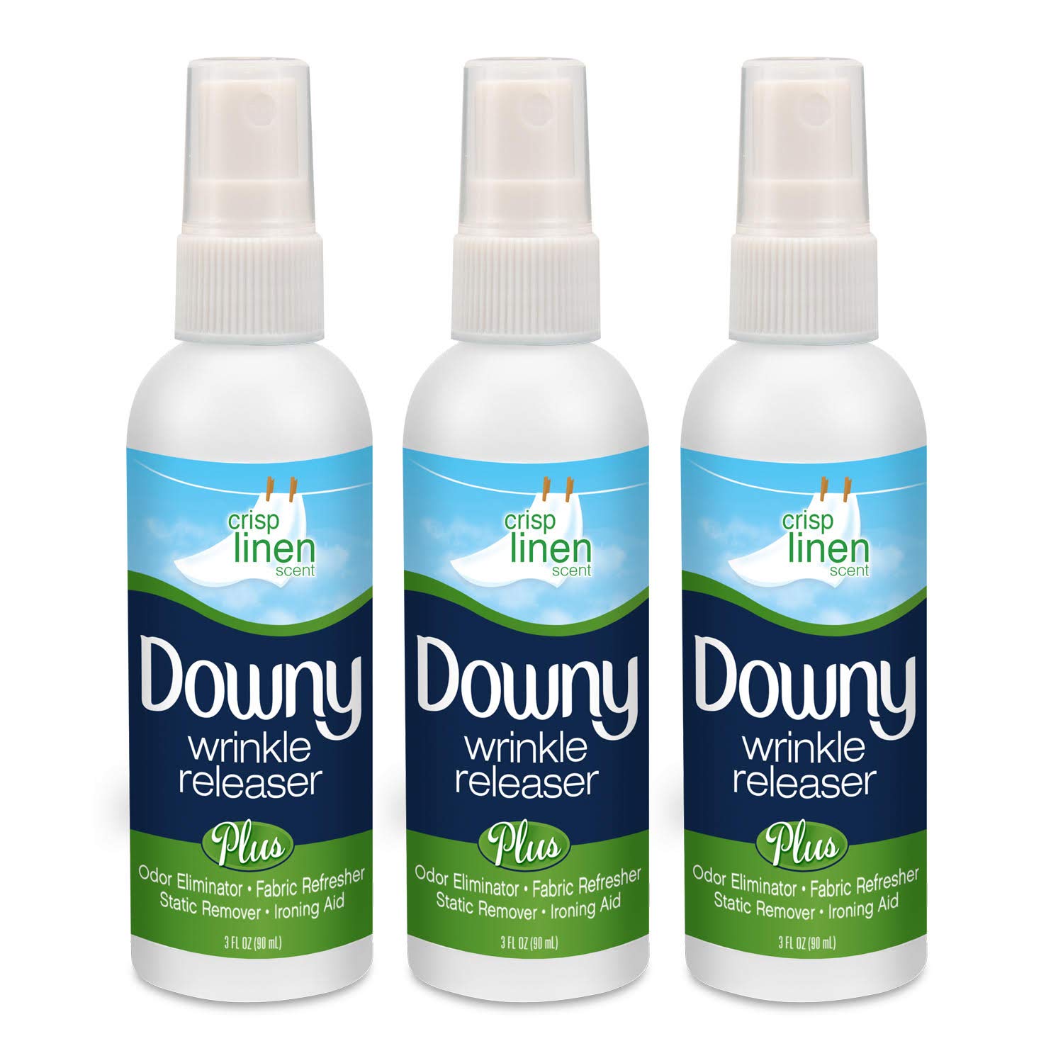 Downy Wrinkle Releaser, Travel Size, Cruise Accessories, Crisp Linen Scent 3 fl oz - 3 Pack