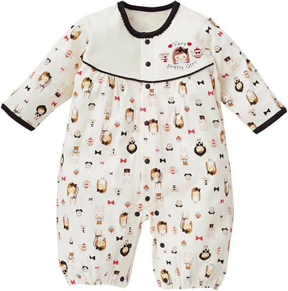 Amazon Co Jp 西松屋 Efd スムース長袖プレオール 女の子 ウサギ柄 60 70cm 服 ファッション小物