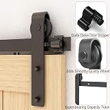 TSMST 305CM Sliding Barn Door Hardware Kit Track Roller for Double Doors view 2