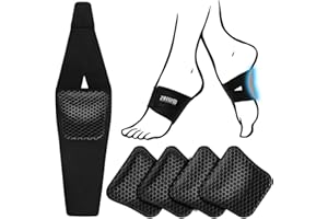 ZAIWOO Wearable Arch Support Inserts for Women & Men – 2 Adjustable Heights, Non-Slip Breathable – Plantar Fasciitis Relief Arch Band for Flat Feet, High Arches