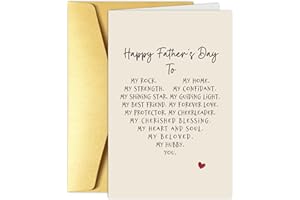 Obbyidk Romantic Poem Father's Day Card for Husband, Sweet Husband Fathers Day Card from Wife, Happy Father's Day to My Dear Hubby