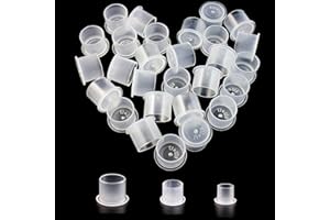 Yuelong 300pcs Ink Caps with Base Tattoo Ink Cups White Mixed #11 Small #14 Medium #17 Large Pigment Caps for Tattoo Permanent Makeup Container Cap Tattoo Accessory Tattoo Supplies Tattoo Kits