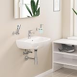 GROHE QUICKFIX Start Edge Basin Mixer Tap Pop-Up Waste Chrome 28mm Cartridge view 4