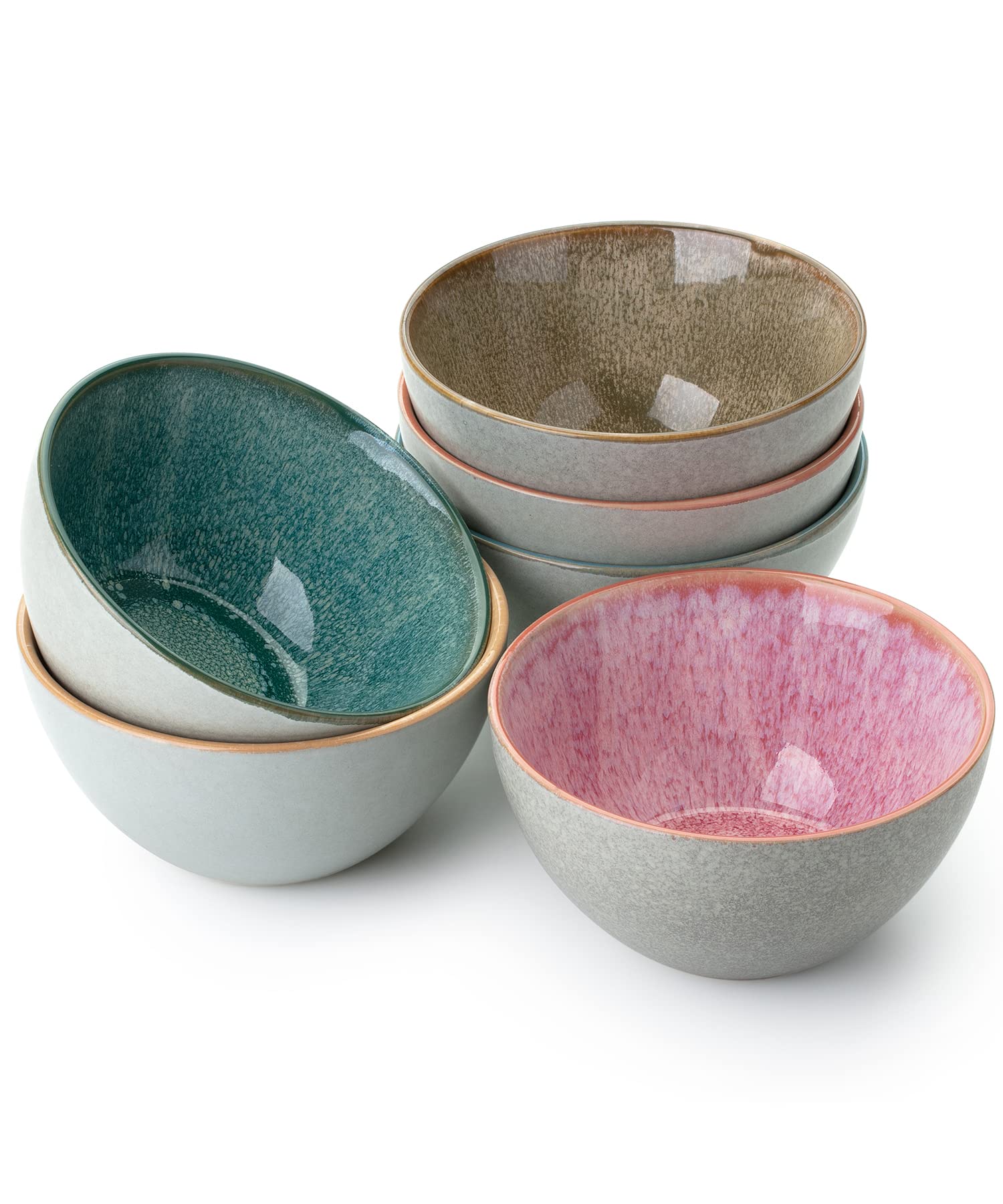 Photo 1 of **PARTIAL SET/2 BOWLS ARE PLASTIC** Brew To A Tea BTaT- Cereal Bowls, 29 Oz, 6 Pack, Colorful Set, Ceramic, Microwave Safe, Snack, Oatmeal, Dessert - Microwave Safe