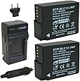 Wasabi Power Battery (2-Pack) and Charger for Panasonic DMW-BLC12, DMW-BLC12E, DMW-BLC12PP and Panasonic Lumix DMC-FZ200, DMC-FZ1000, DMC-G5, DMC-G6, DMC-GH2