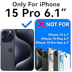 Mkeke for iPhone 15 Pro Case Clear, [Not