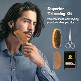 Ceenwes 10 in 1 Beard Grooming Kit for Men with Oil Balm Brush Comb Scissors view 3