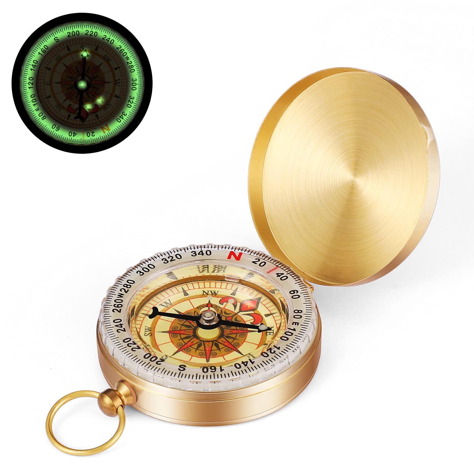Zhibeisai Navigation Compass - Metal Orienteering Compass with Luminous Needle, Waterproof, Perfect for Kids, Camping and Military Use