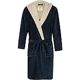 John Christian Men's Hooded Fleece Robe, Blue Marl
