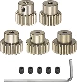 sourcing map 32P Pinion Gear Set 3.175mm Shaft 16T-20T Aluminum Alloy 1/10 RC view 1