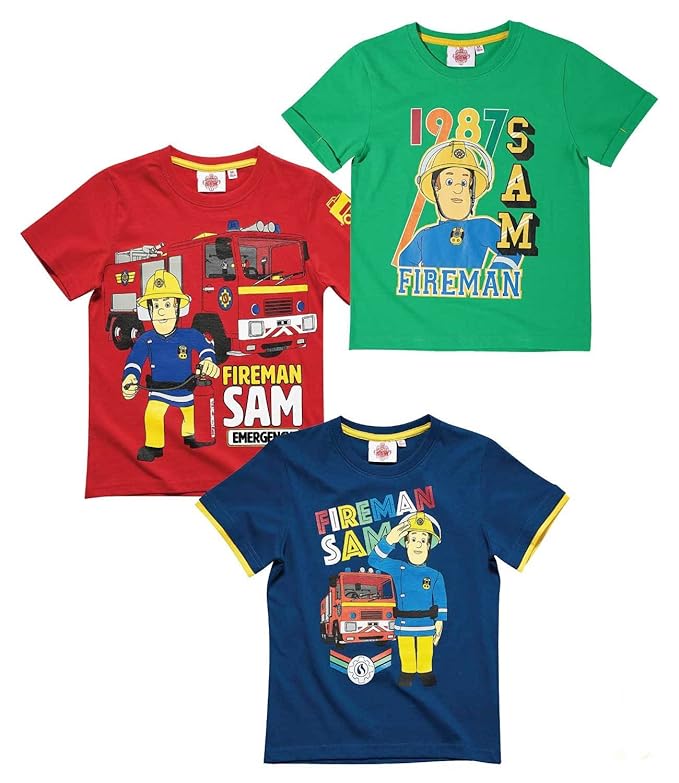 Feuerwehrmann Sam Jungen T-Shirt - rot