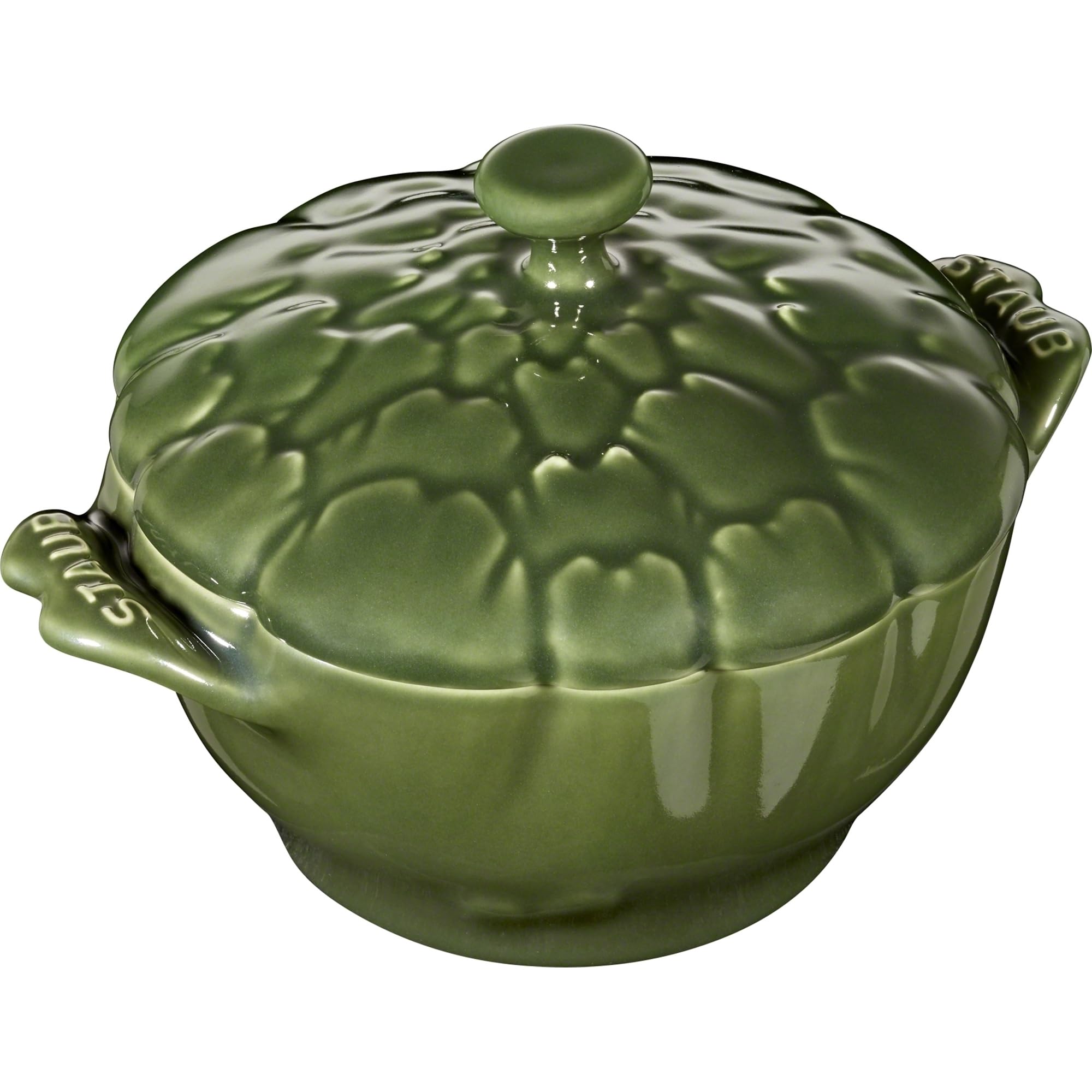 STAUB Ceramics Dutch Oven 16-oz Petite Artichoke Cocotte, Basil