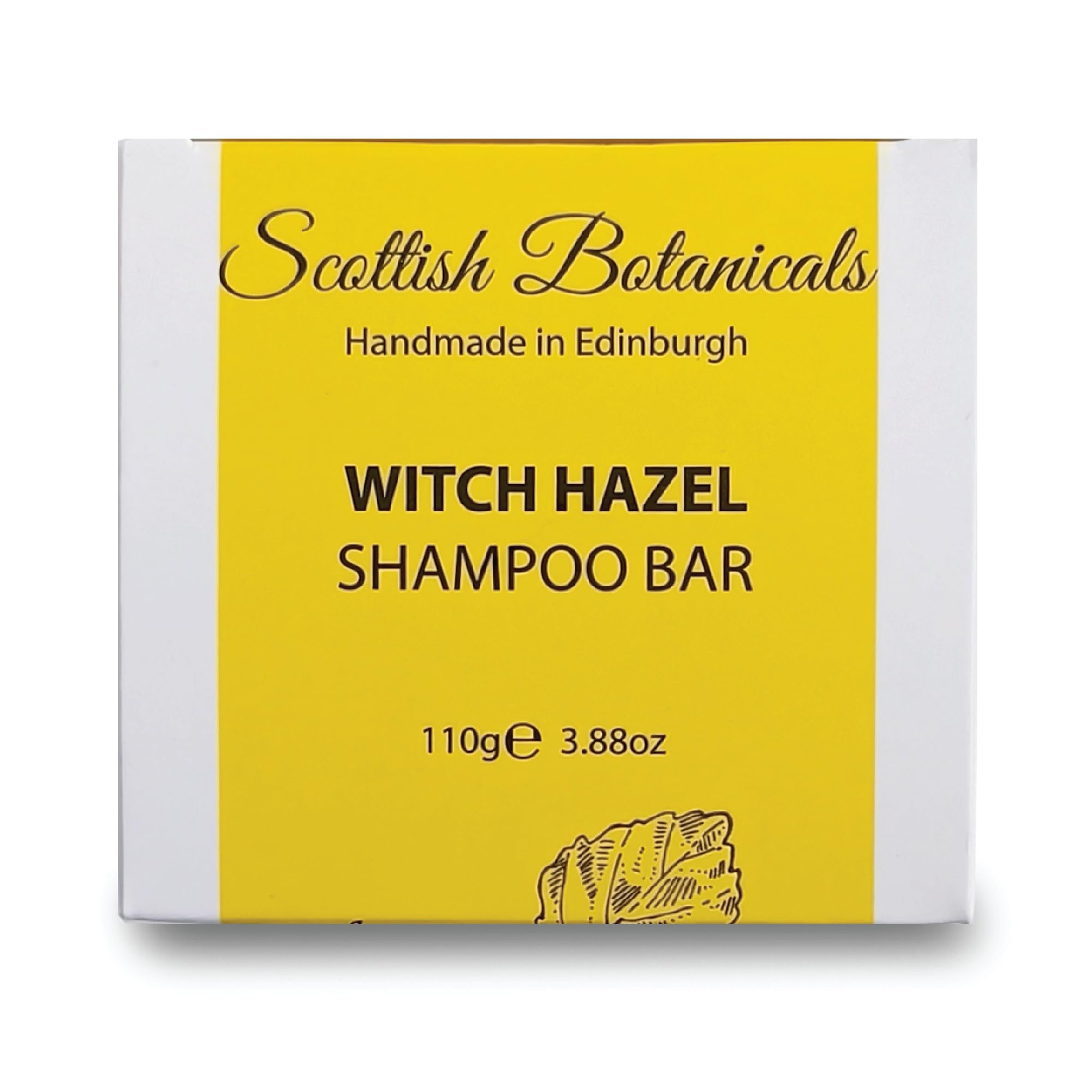 Witch Hazel Shampoo Bar - Refresh the scalp, Gentle on sensitive scalps, Vegan, Cruelty Free, No SLS or Parabens, Made in UK, 110g, Scottish Botanicals by DIANA DRUMMOND