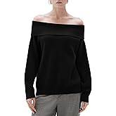 SUUKSESS Women Cashmere Off The Shoulder Sweater Oversized Knit Long Sleeve Tops