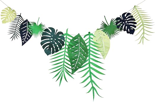 Amazon Com Tropical Leaves Banner Garland Hawaiian Luau Party