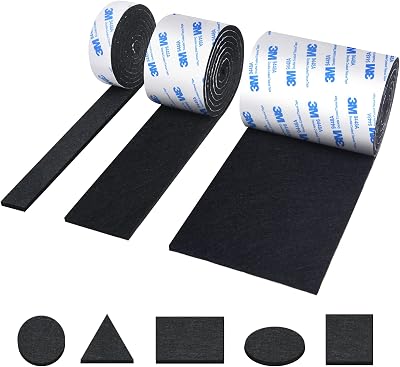 Vicloon Furniture Pad 3 Rolls Floor Protectors Felt Pads Tailorable Black