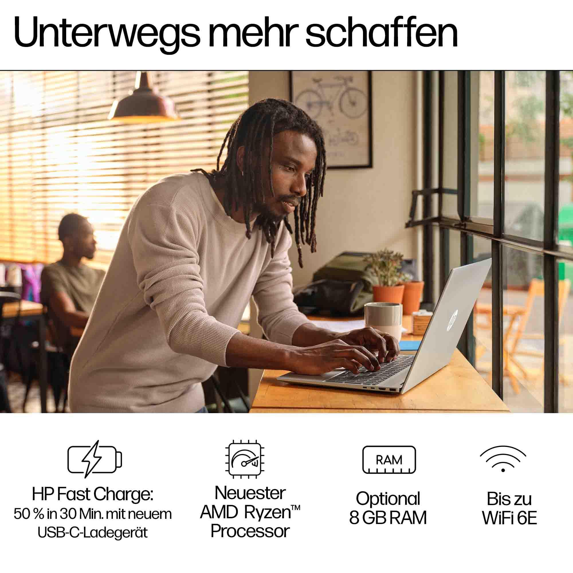 HP Pavilion Laptop | AMD Ryzen 7 8840U | 16-Inch WUXGA Display | 16 GB DDR5 RAM | 512 GB PCIe NVMe SSD | AMD Radeon Grafik | QWERTZ Keyboard | Windows 11 Home | Silver 6