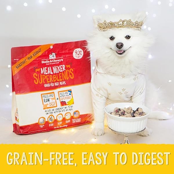 STELLA & CHEWY’S FREEZE DRIED RAW CAGE-FREE CHICKEN MEAL MIXERS – SUPERBLENDS DOG FOOD TOPPER – GRAIN FREE, PROTEIN RICH RECIPE – 16 OZ BAG
