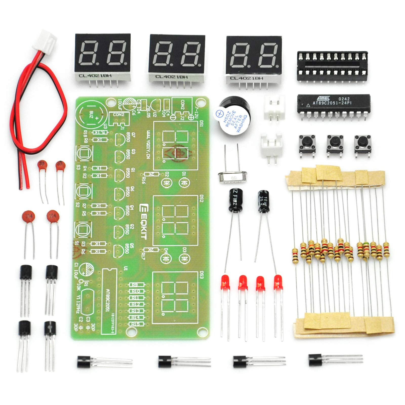 Gikfun DIY 6 Digit LED Digital Clock Kit - Electronics Project - Barebone PC Design - AT89C2051 MCU by Microchip Technology