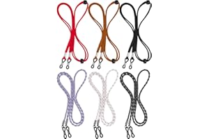 BILIONE Eyeglass Strap, 6Pcs Premium Glasses Holder Chains, Multicolor Eyewear Retainer for Women Men and Kids