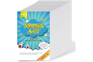 Aoibrloy 25 Sheets Shrink Plastic Sheets, 8 X 5.7inch Heat Shrink Films Papers for Kids Create Your Own Creative Craft Projects Gifts