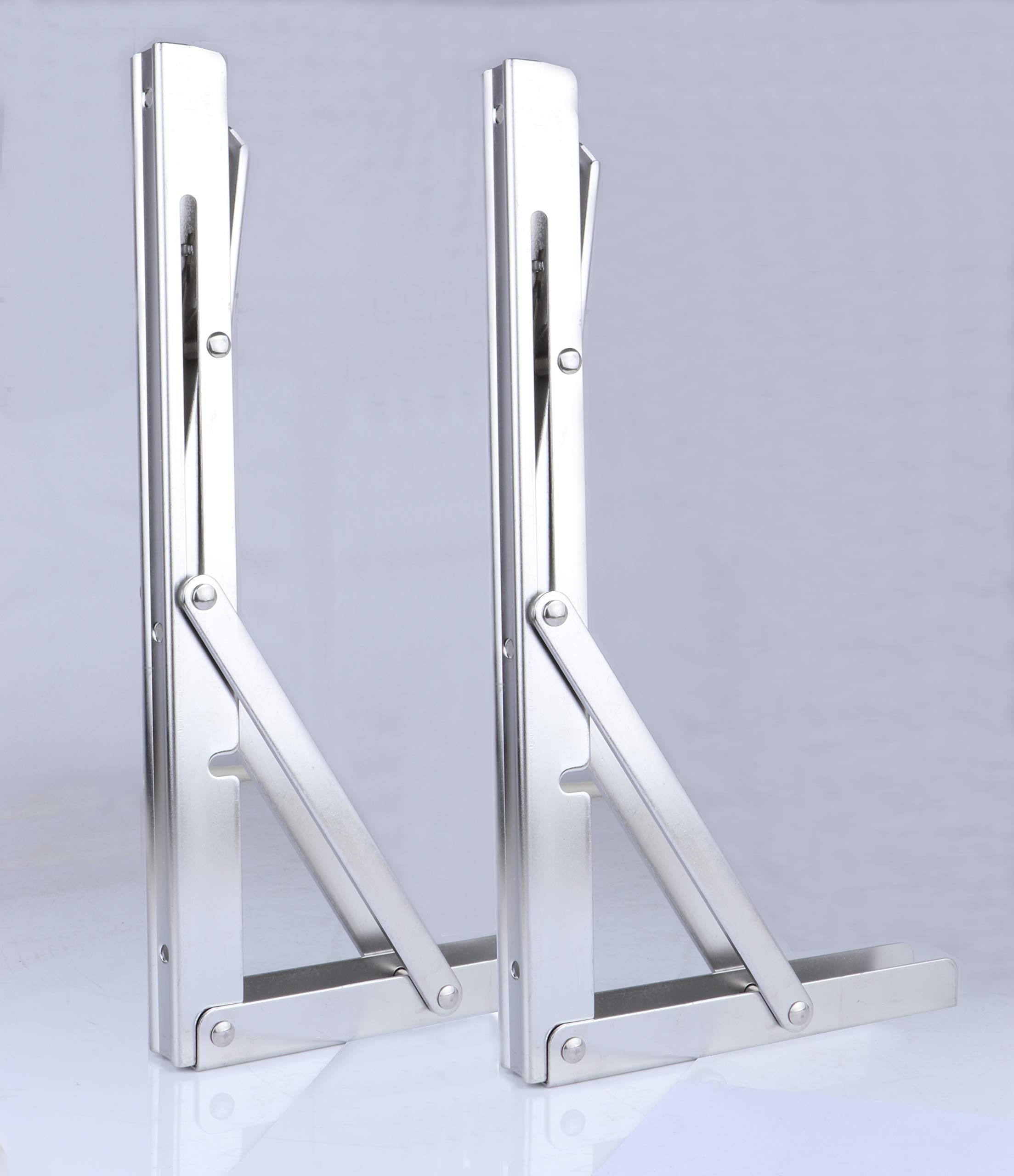 Buy Pair Folding Shelf Brackets 12" Heavy Duty Stainless Steel