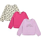 BTween Girls 3 Piece CrewithNeck Fleece Sweatshirt Set Long Sleeve Cotton Blend Pullover, Soft and Comfortable, Sizes 4-12