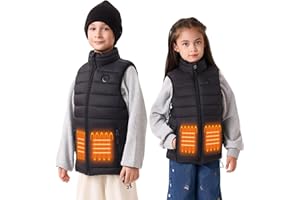PYALT Kids Heated Vest Boys Girls Heated Vest with battery pack included 7.4V 10000mAh Outdoor Kids Heated Coat