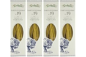 TartufLanghe Tartufissima N°19 Tagliatelle Pasta With Black Truffle – Authentic Imported Italian Wide Egg Noodles, Egg Pasta for Truffle Dishes, Gourmet Specialty From Italy - 8.81 OZ (Pack of 4)