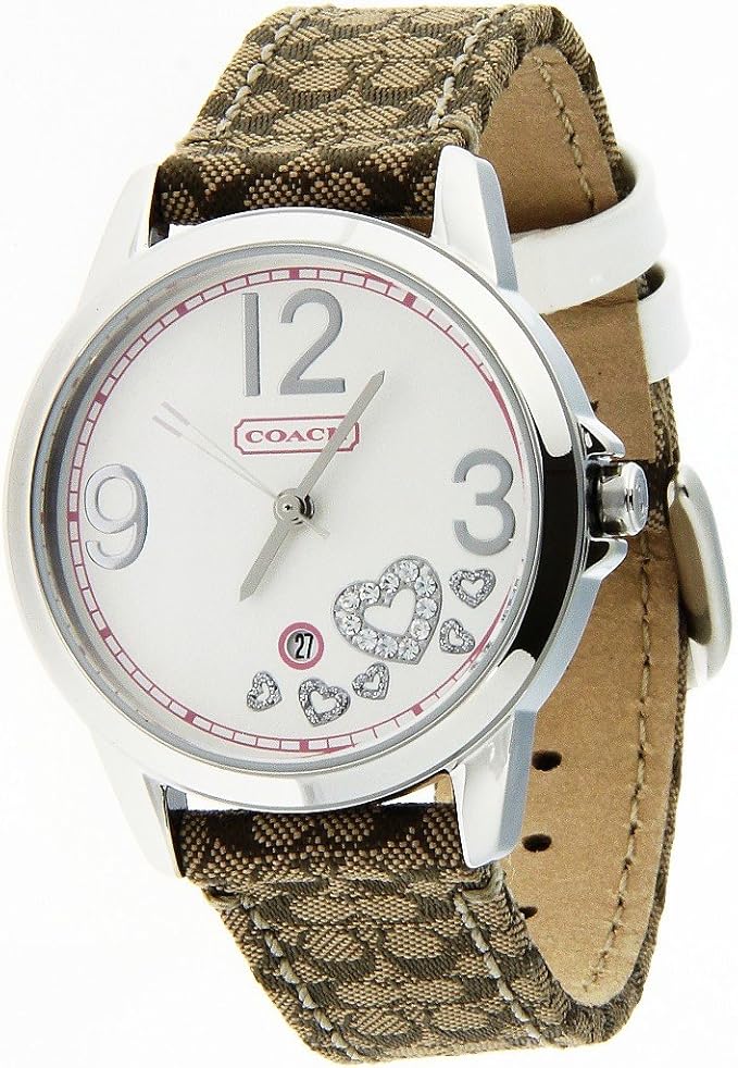 Coach Classic Women's Date Watch Khaki Heart 14501220