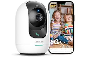 BOTSLAB Baby Monitor–3K 5MP Smart Baby Monitor Indoor,Crying Detection&One-Touch Call,2-Way Audio&Night Vision,5Ghz Wi-Fi,Works with Alexa