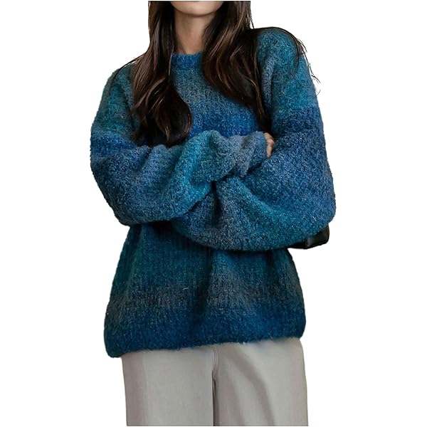 ニット+セーター 90s 00s vintage turquoise wool knit y2k Women Y2K Sweater Grandpa Vintage Knitted Grunge Fall Sweaters for
