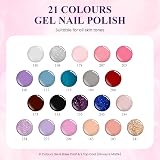 VANREESA 24 PCS Gel Nail Polish Set with Base Top Coat 21 Colors view 2
