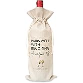 Grandparents Wine Gift Set - Cotton Linen Bag With Drawstring, Perfect For Pregnancy Announcements & New Baby Celebrations - Party Favors & Decorations-14