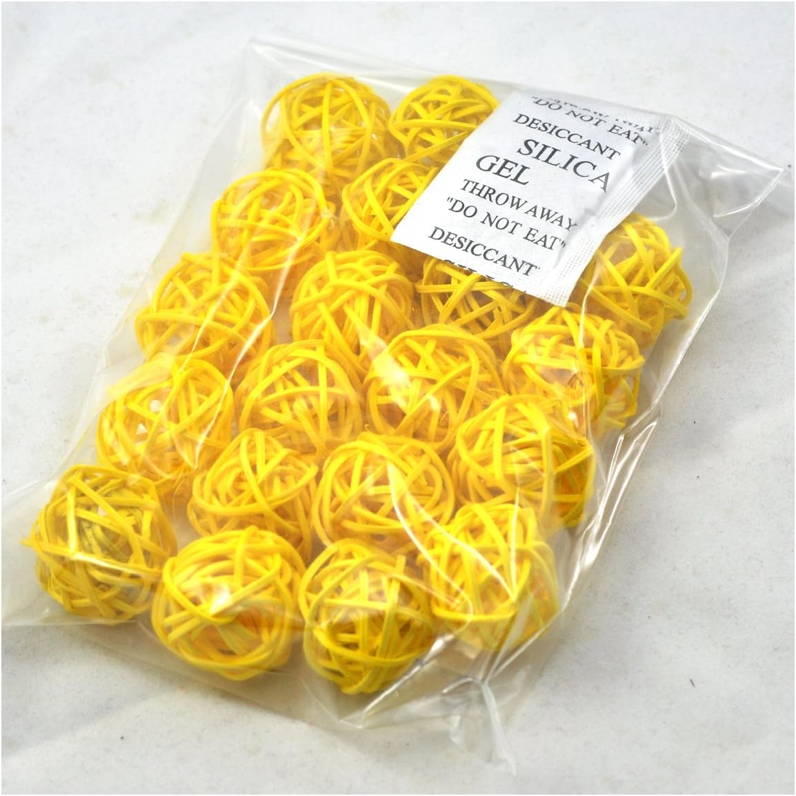 Set of 20pcs Wicker Rattan Balls Table Wedding Party Christmas Decoration (Diameter 3cm, Yellow) - Image 4