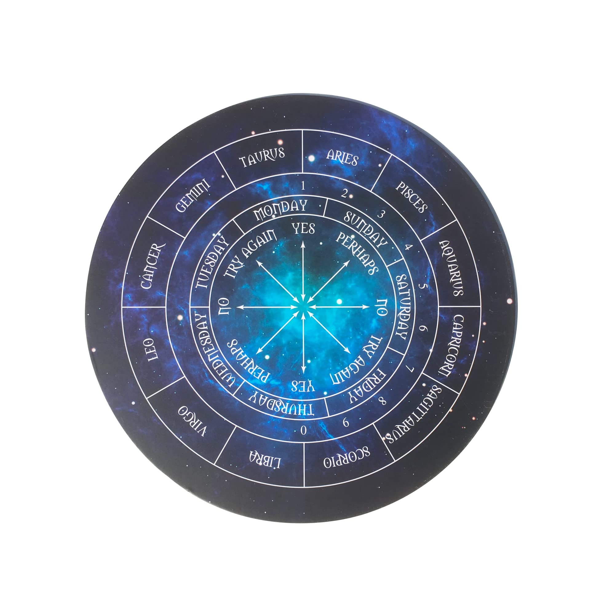 Round Astrology Pendulum Board | Perfect for Reiki, Crystal Dowsing, Divination Readings | Metaphysical message board for witchcraft | Wiccan altar Supplies | for practicing Witches and beginners