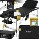 tectake 3-Zone Massage Table with Aluminium Frame Foldable Bed