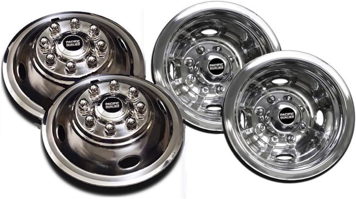 Pacific Dualies 49-1608 Polished 16 Inch 8 Lug Stainless Steel Wheel Simulator Kit for 1974-2000 Chevy GMC 3500; 1974-1998 Ford F350; 2008-2019 E350/E450 Van; 1974-1999 Dodge Ram 3500: Automotive