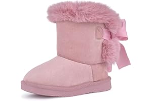 FANTURE Toddler Snow Boots for Girls Boys Winter Warm Fur Lined Kids Non Slip Outdoor Shoes (Toddler/Little Kid)