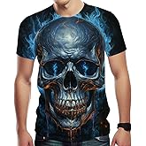 Girren Skull T-Shirts for Men Novelty 3D Print Skeleton Tshirts Skull Graphic Short Sleeve Tee Top