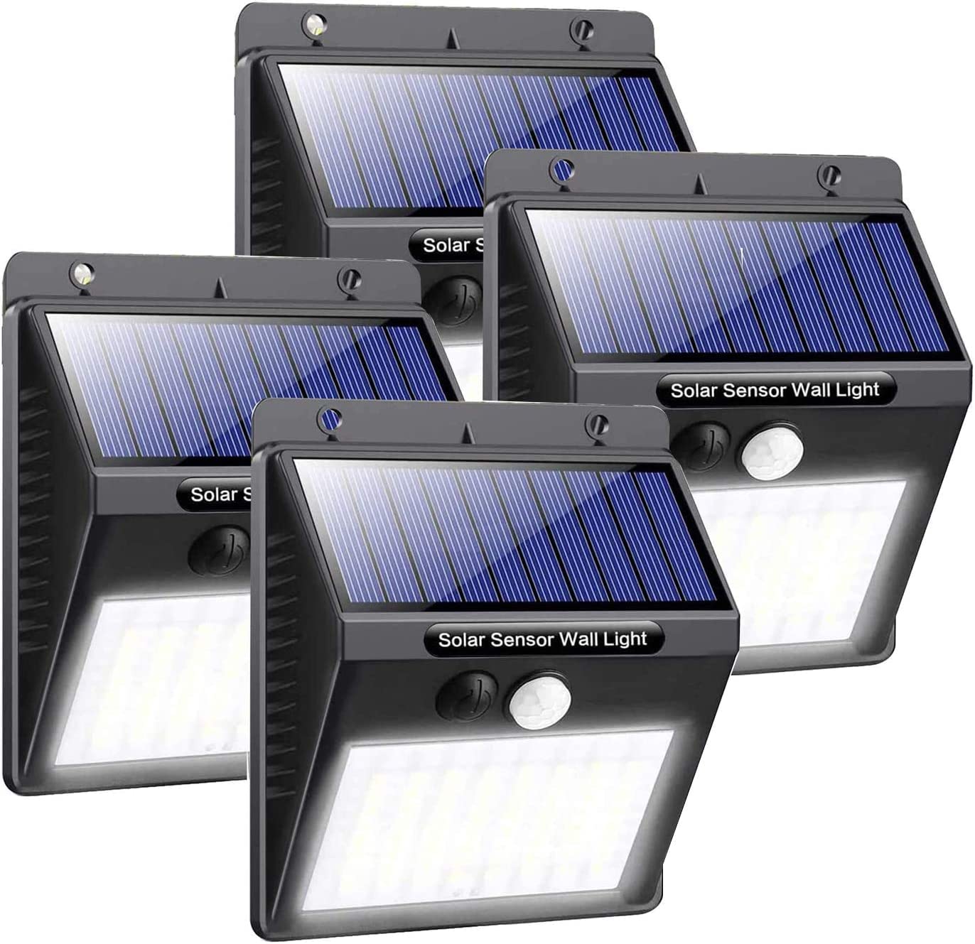 Gearmatte Solar Lights Outdoor, Solar Motion Sensor Lights Waterproof Super Bright Wireless Solar Security Lights for Garden Fence Yard Patio Pathway Driveway